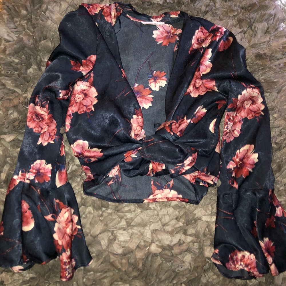 Floral tie top